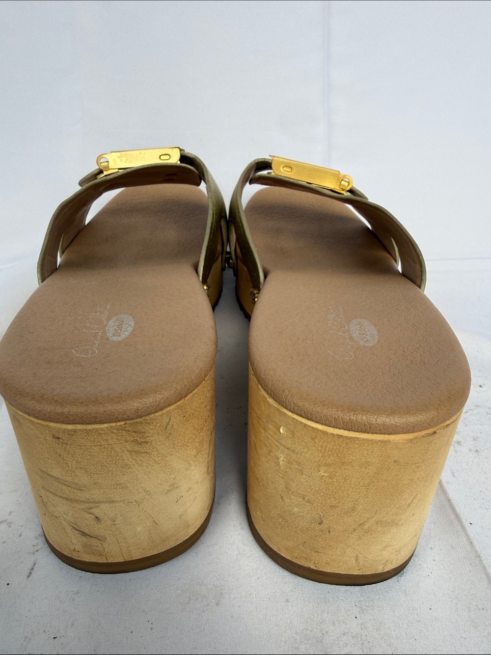 Dr. Scholl's Metallic Gold Leather Clogs with Buckle - Picture 6 of 7